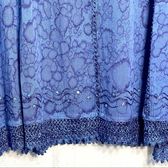 Blue Sakkas Top With Beautiful Details and Color Plus Size - Picture 9 of 11